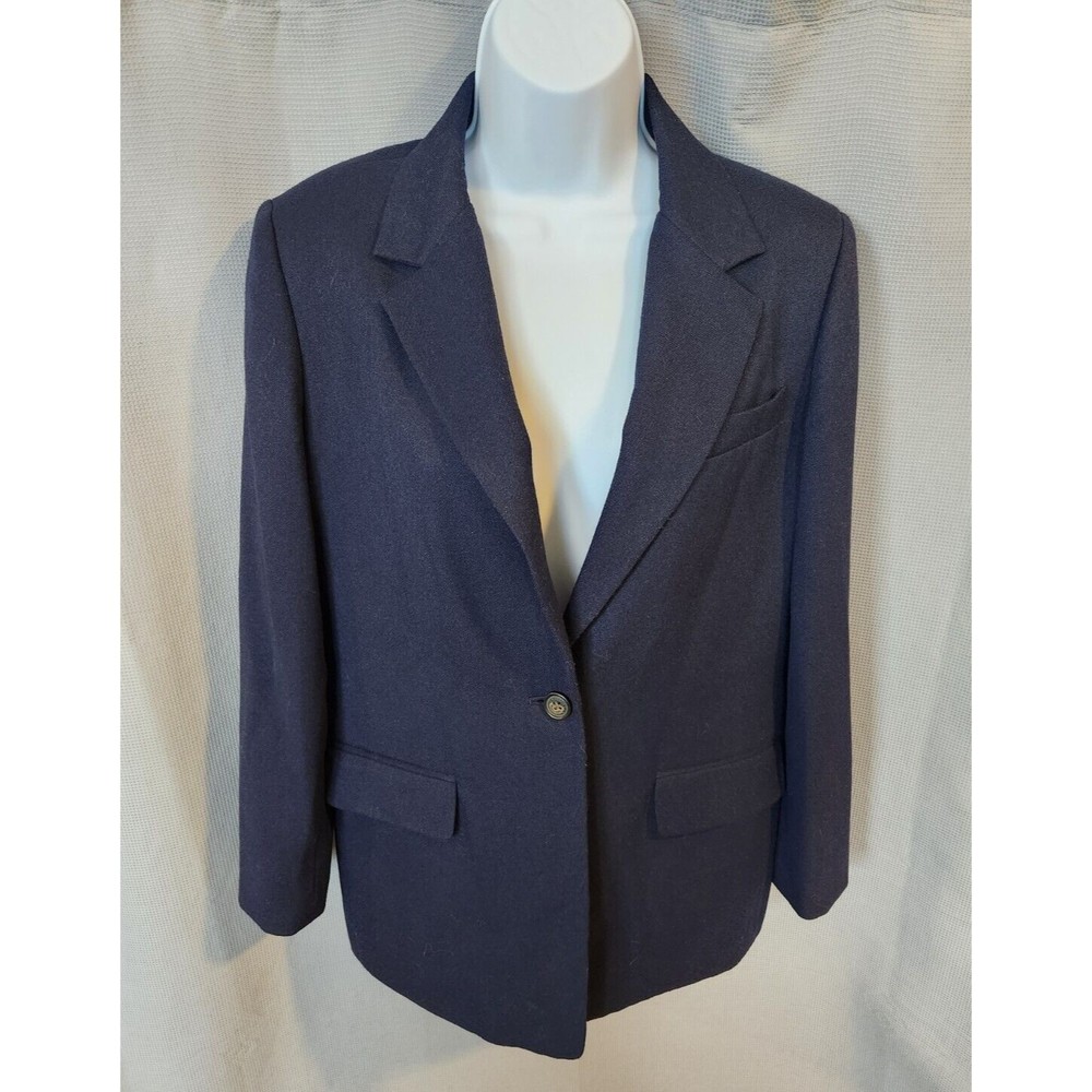 Vintage Orvis Navy‎ Blue Single Button Blazer Size 10P Hong Kong